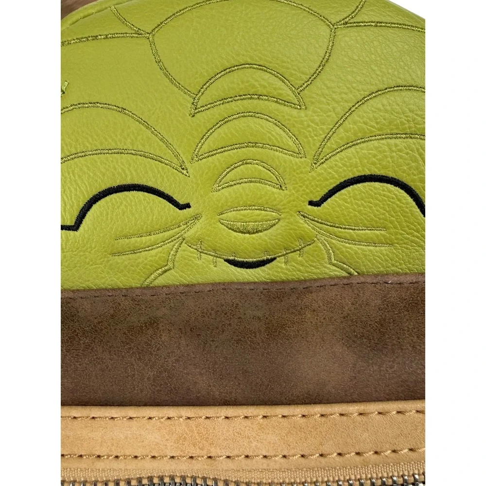 Loungefly Star Wars Yoda Mini Backpack Green Brown Burlap Faux Leather Grogu